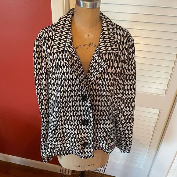 CHICO’S | soft knit black & white jacket size 3 or L - Picture 2 of 7